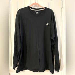 Champion Authentic men’s 2XL long sleeve tshirt black cotton vintage